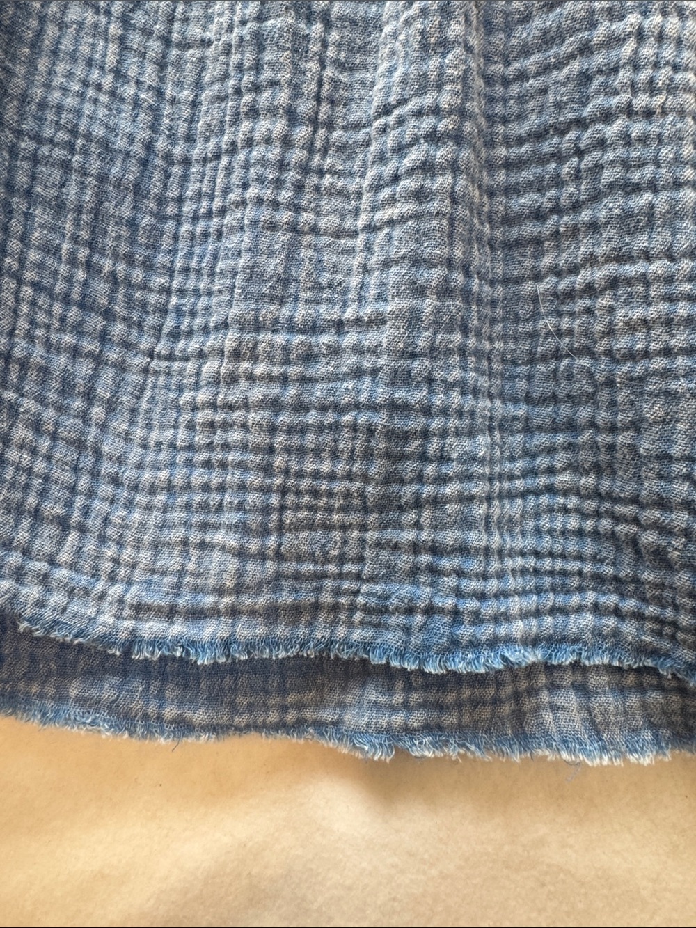 Umgee Cotton Gauze Babydoll Top Medium Blue Button Front Shirt - Picture 6 of 10